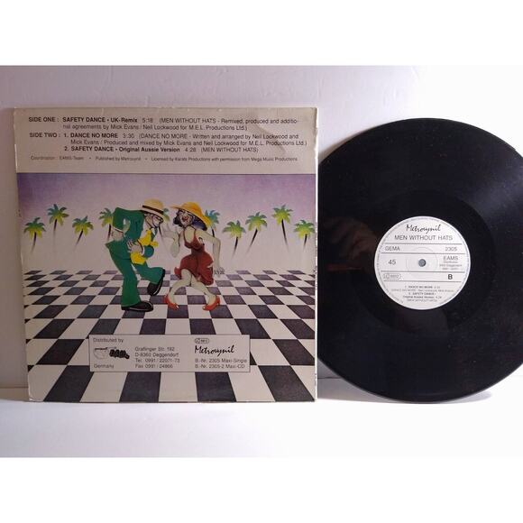 Men Without Hats The Safety Dance UK Remix 12" EP Vinyl Record Synth-Pop German - Picture 5 of 6